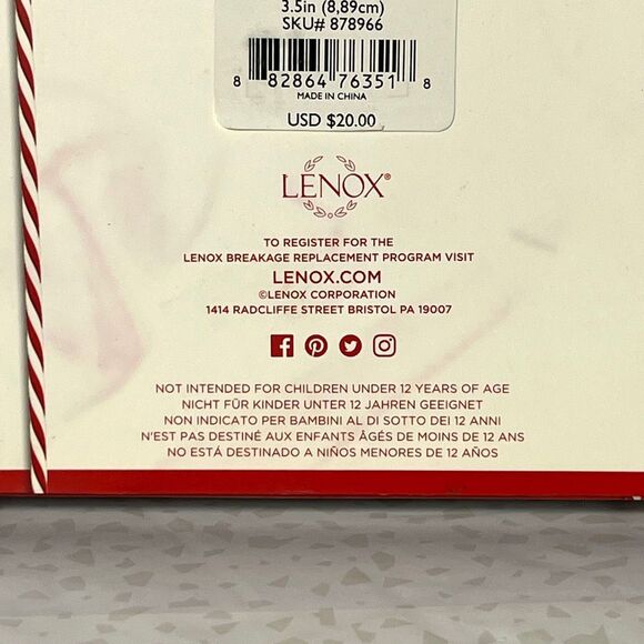 Lenox Porcelain Ornament with Metal Snowflake - Picture 9 of 10